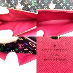 LOUIS VUITTON Louis Vuitton Portefeuille Sarah Long Wallet Bi-fold Multicolor Noir Black Grunard Pink M93747 Women's