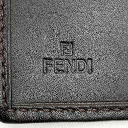 FENDI ZUCCA 6-ring key case, canvas/leather, brown, for men and women, a treat yourself