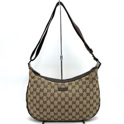 GUCCI GG Line Shoulder Bag Canvas Brown 122790 Women's