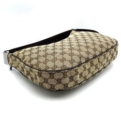 GUCCI GG Line Shoulder Bag Canvas Brown 122790 Women's