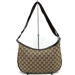 GUCCI GG Line Shoulder Bag Canvas Brown 122790 Women's