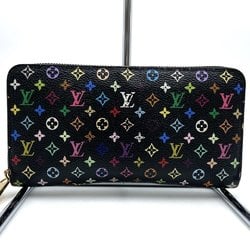 LOUIS VUITTON Louis Vuitton Monogram Multicolor Zippy Wallet Round Long Black Pink M60243 Women's