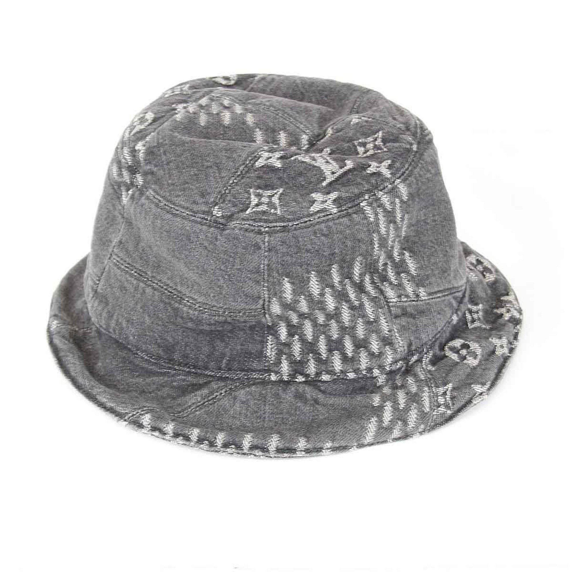 LOUIS VUITTON Louis Vuitton Bonnet Damier Giant Wave MP2745 Hat Cotton Grey Women's