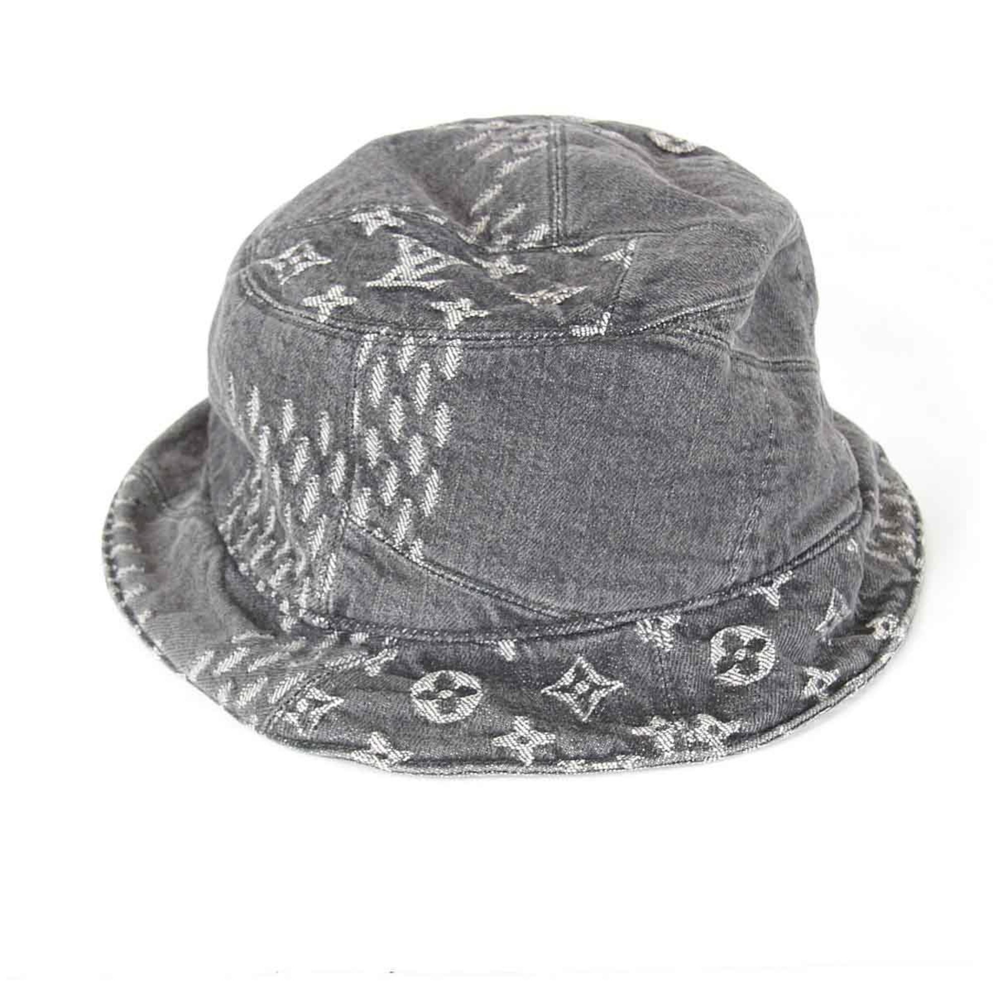 LOUIS VUITTON Louis Vuitton Bonnet Damier Giant Wave MP2745 Hat Cotton Grey Women's