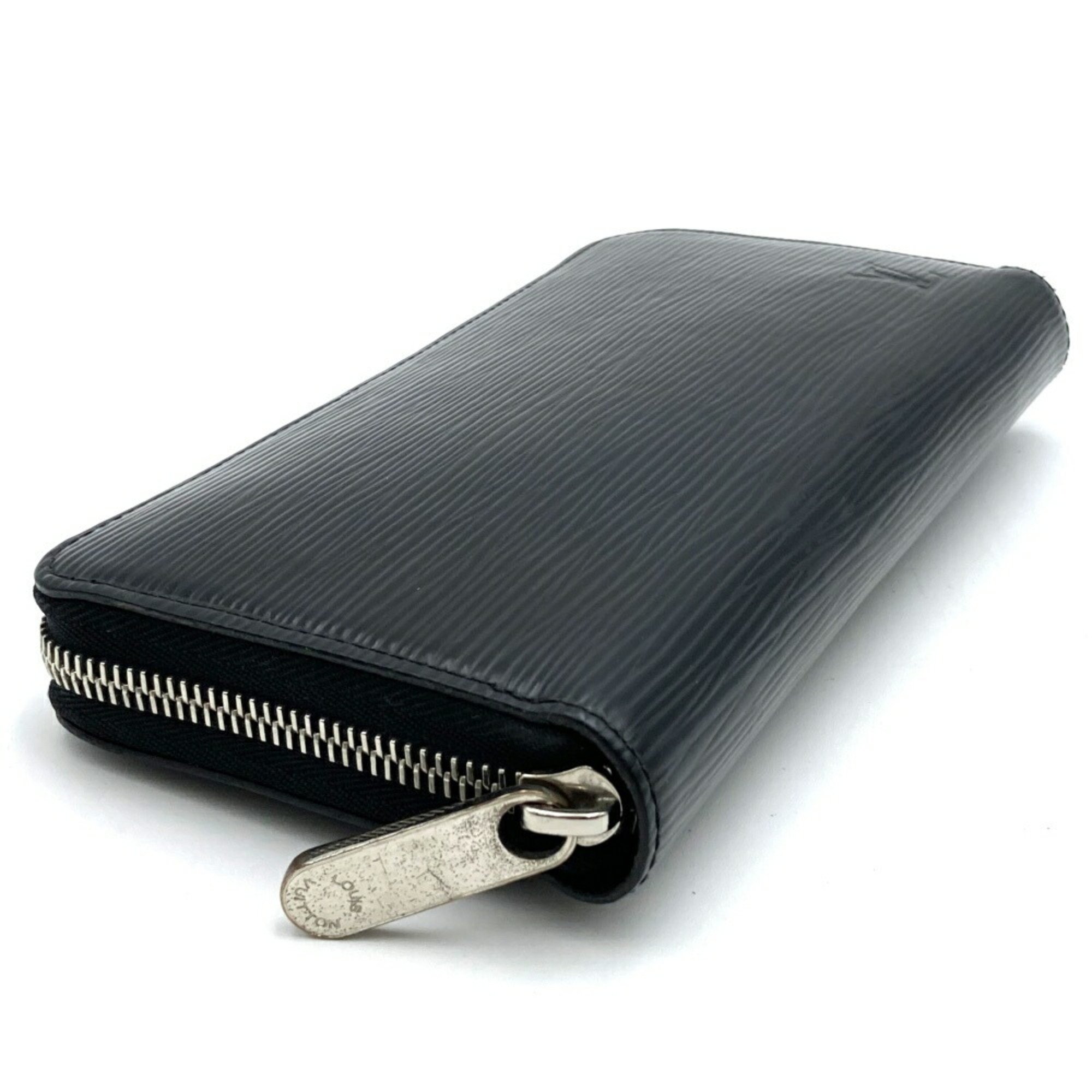 LOUIS VUITTON Louis Vuitton Zippy Wallet Round Long Epi Leather Noir Black M60072 Men's Women's