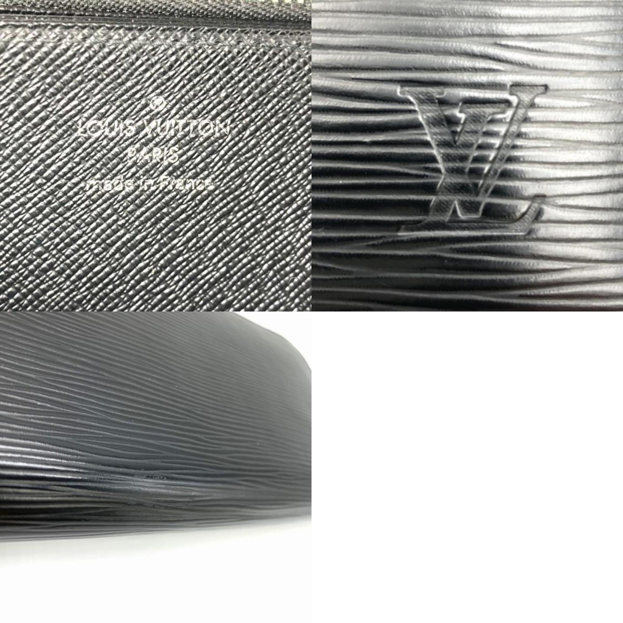 LOUIS VUITTON Louis Vuitton Zippy Wallet Round Long Epi Leather Noir Black M60072 Men's Women's