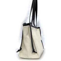 LOEWE Tote Bag Cushion f-21580 Natural White Black Anagram 330.02AB90 Canvas Leather 702028 Freestanding