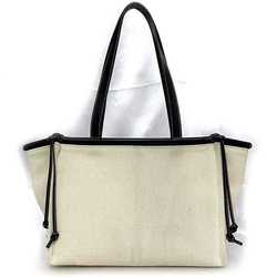 LOEWE Tote Bag Cushion f-21580 Natural White Black Anagram 330.02AB90 Canvas Leather 702028 Freestanding