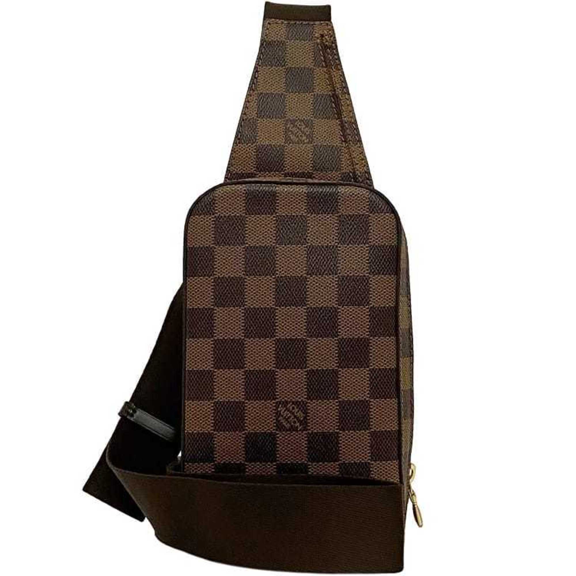 Louis Vuitton Body Bag Geronimos f-21590 Brown Damier Ebene N51994 Canvas CA3150 LOUIS VUITTON Crossbody Waist Unisex