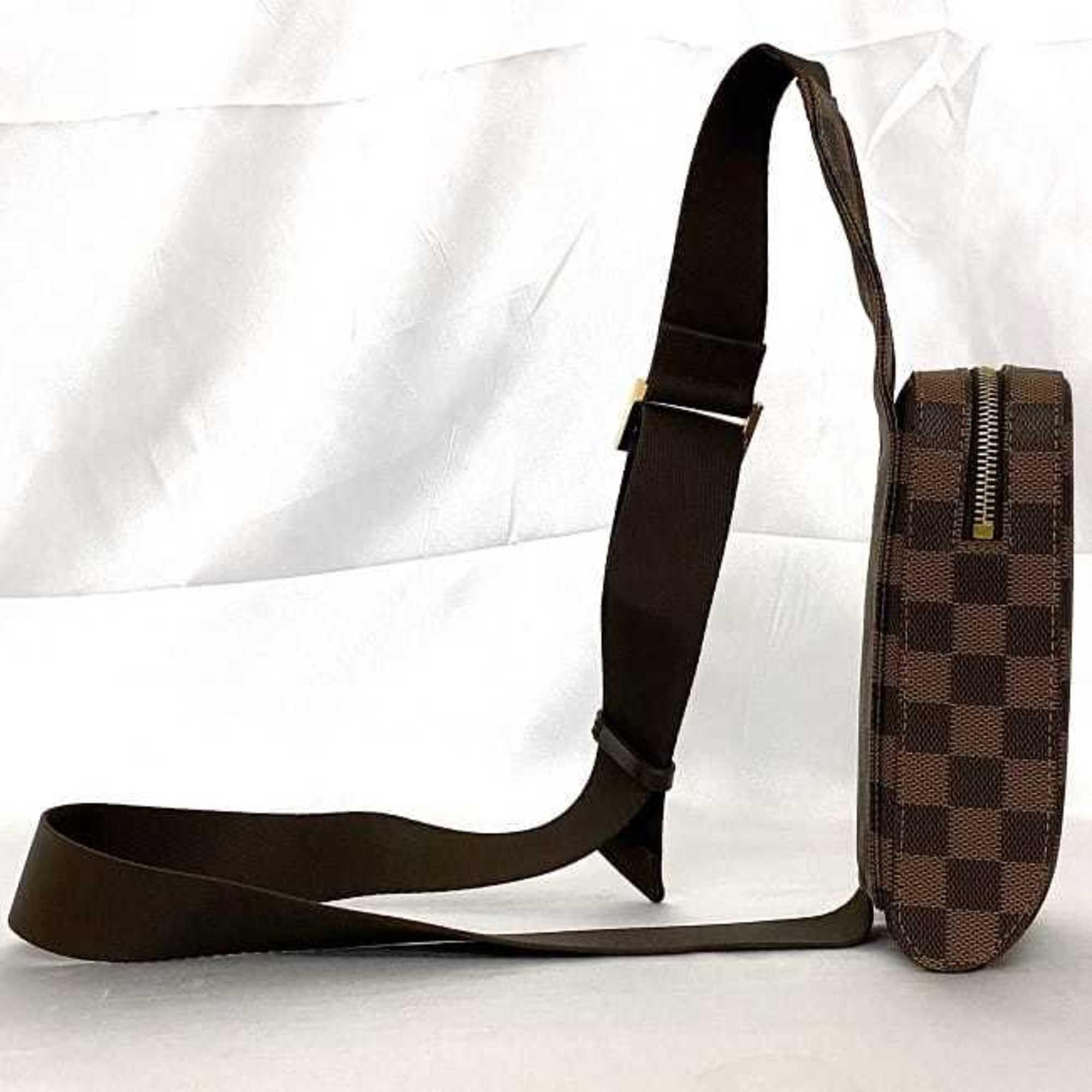 Louis Vuitton Body Bag Geronimos f-21590 Brown Damier Ebene N51994 Canvas CA3150 LOUIS VUITTON Crossbody Waist Unisex