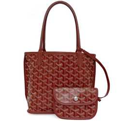 Goyard Tote Bag Ange f-21628 Red Chevroche Calfskin Goyardine Canvas SUT020660 GOYARD Handbag Henribone Reversible Women's Men's