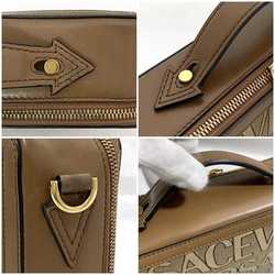 Versace 2-way shoulder bag f-21651 brown beige 2023 10017691A07951 2N24V trunk leather IC tag reaction available VERSACE box crossbody vanity second