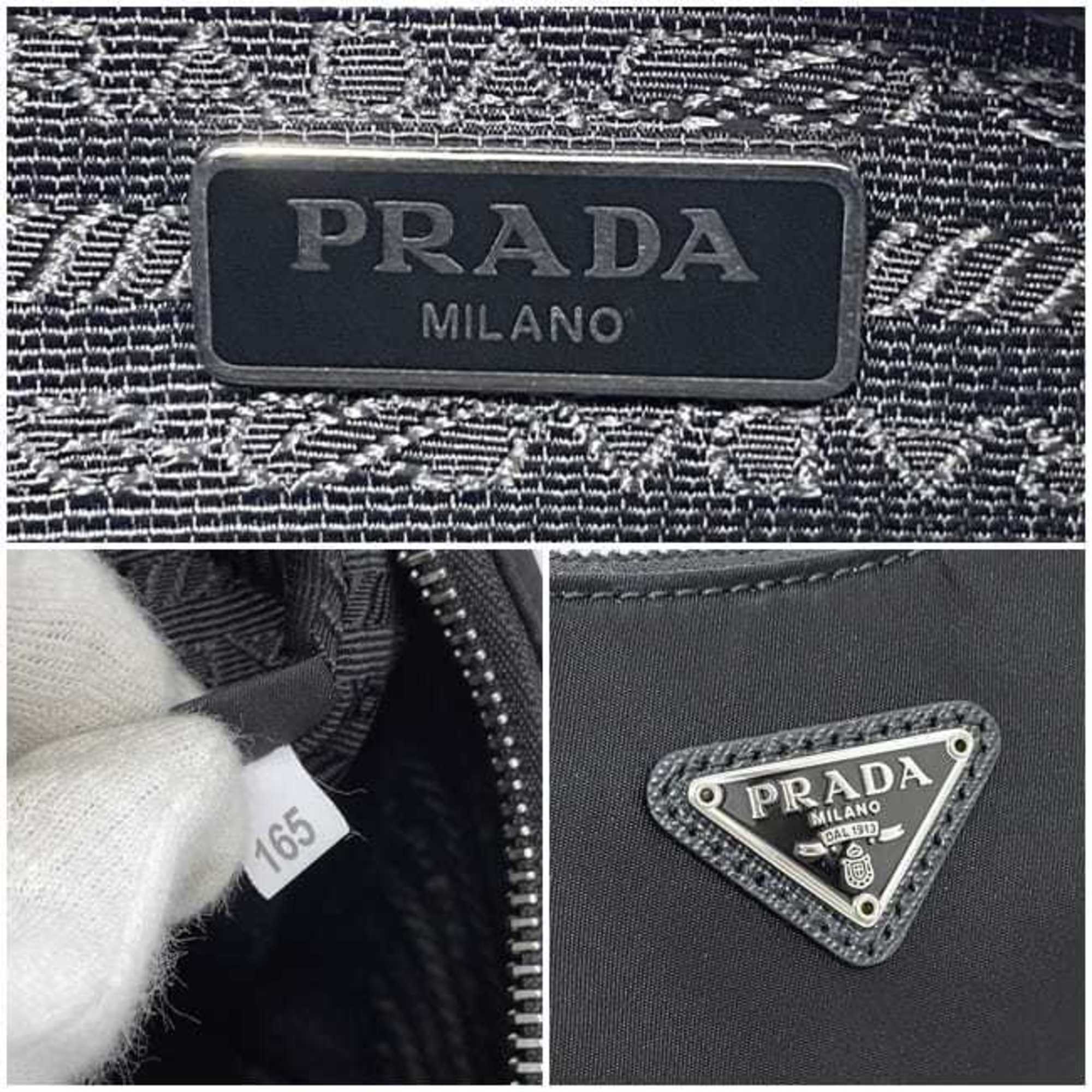 Prada 2-way shoulder bag f-21634 Black Re-Edition 2005 Re-Nylon 1BH204 Nylon 165 PRADA Chain Pouch Bag Crossbody Women's