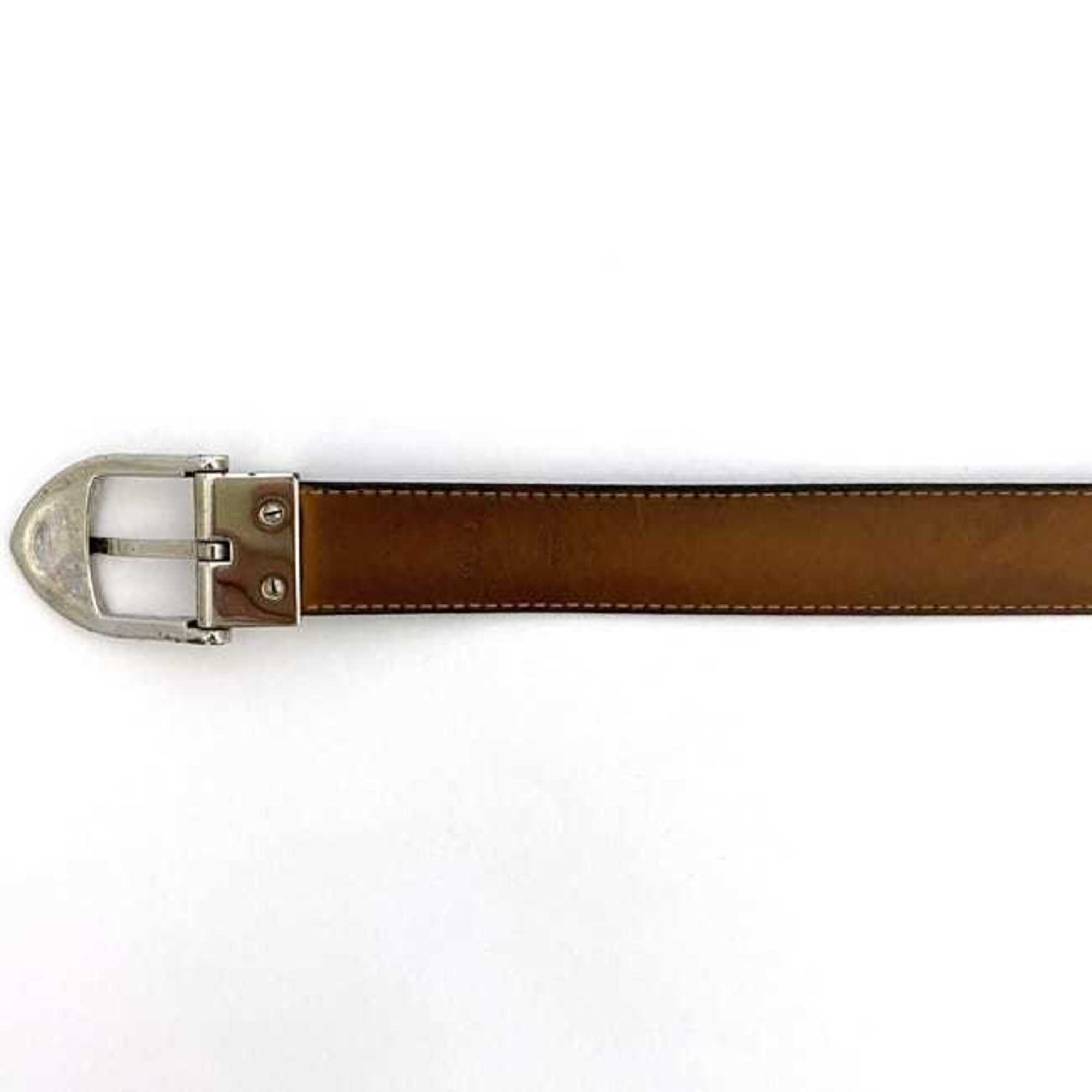 Louis Vuitton Belt Santur Classic ec-21564 Black Silver Ardoise Taiga M6843 Waist ~88cm Leather CT2192 LOUIS VUITTON