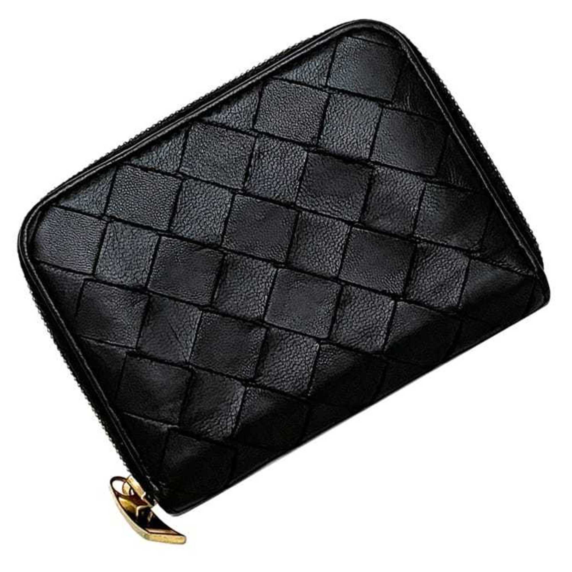 Bottega Veneta Coin Case ec-21504 Black Intrecciato Purse Leather BOTTEGA VENETA Wallet Women Men Compact