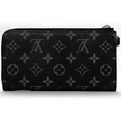 Louis Vuitton Long Wallet Zippy Dragonne f-21607 Black Gray Brown Monogram Eclipse M80994 Canvas IC Tag Response (No Serial Number Engraving) LOUIS VUITTON L-Shape Paint