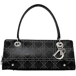 Christian Dior Bag f-21666 Black Lady Leather Studs 05 MA 0073 Charm Handbag Freestanding