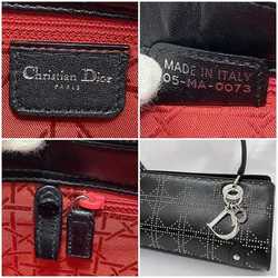 Christian Dior Bag f-21666 Black Lady Leather Studs 05 MA 0073 Charm Handbag Freestanding