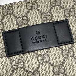 Gucci Tote Bag f-21617 Beige Black GG Supreme 456217 PVC Leather GUCCI Vertical Men's Women's Unisex