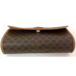 Celine pouch ec-21594 brown macadam PVC leather M/96 CELINE clutch bag flap ladies compact