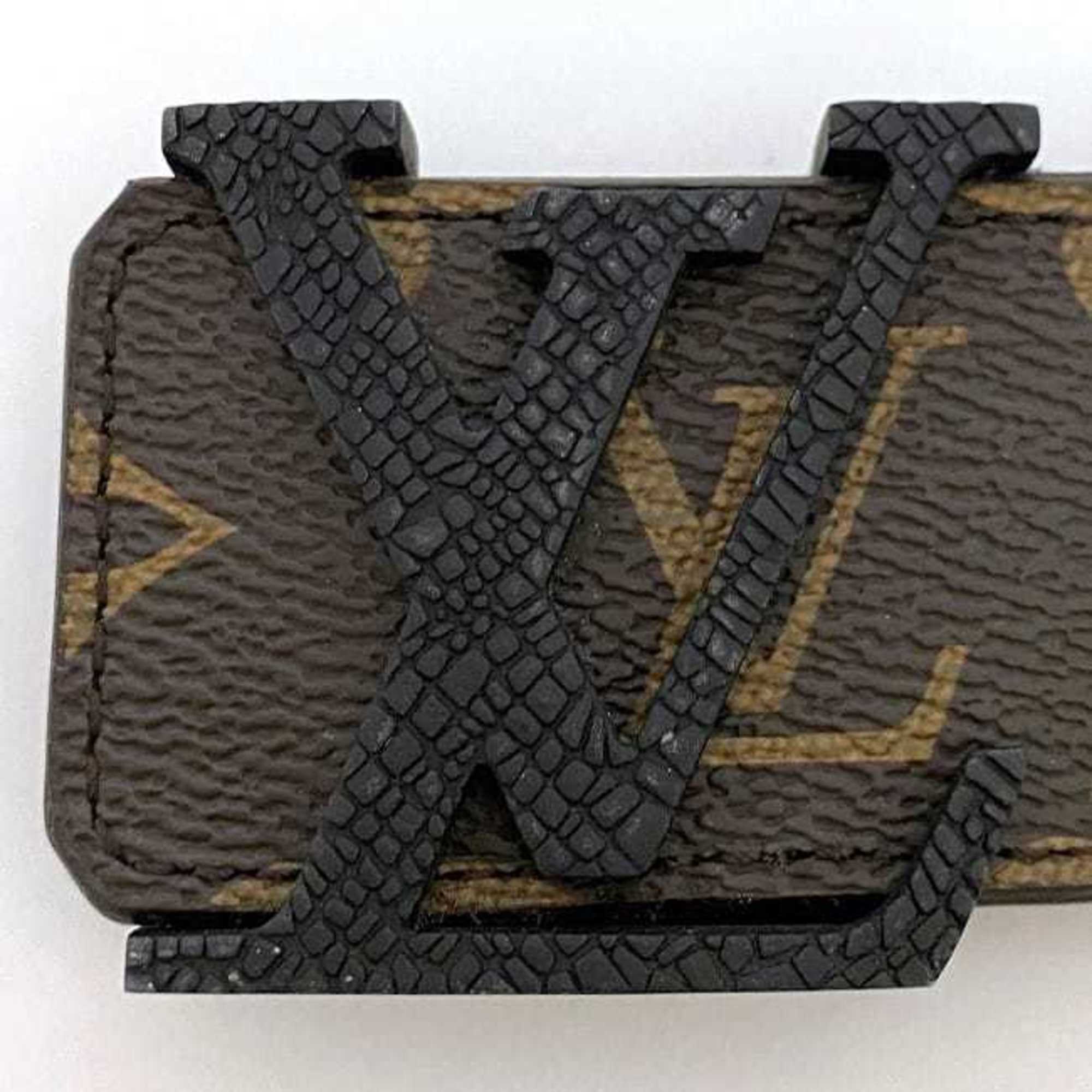 Louis Vuitton Waist Belt Santur LV Initial ec-21534 Brown Black Monogram Taiga Line M9821 95cm Canvas Metal CA1028 LOUIS VUITTON Men's 40mm