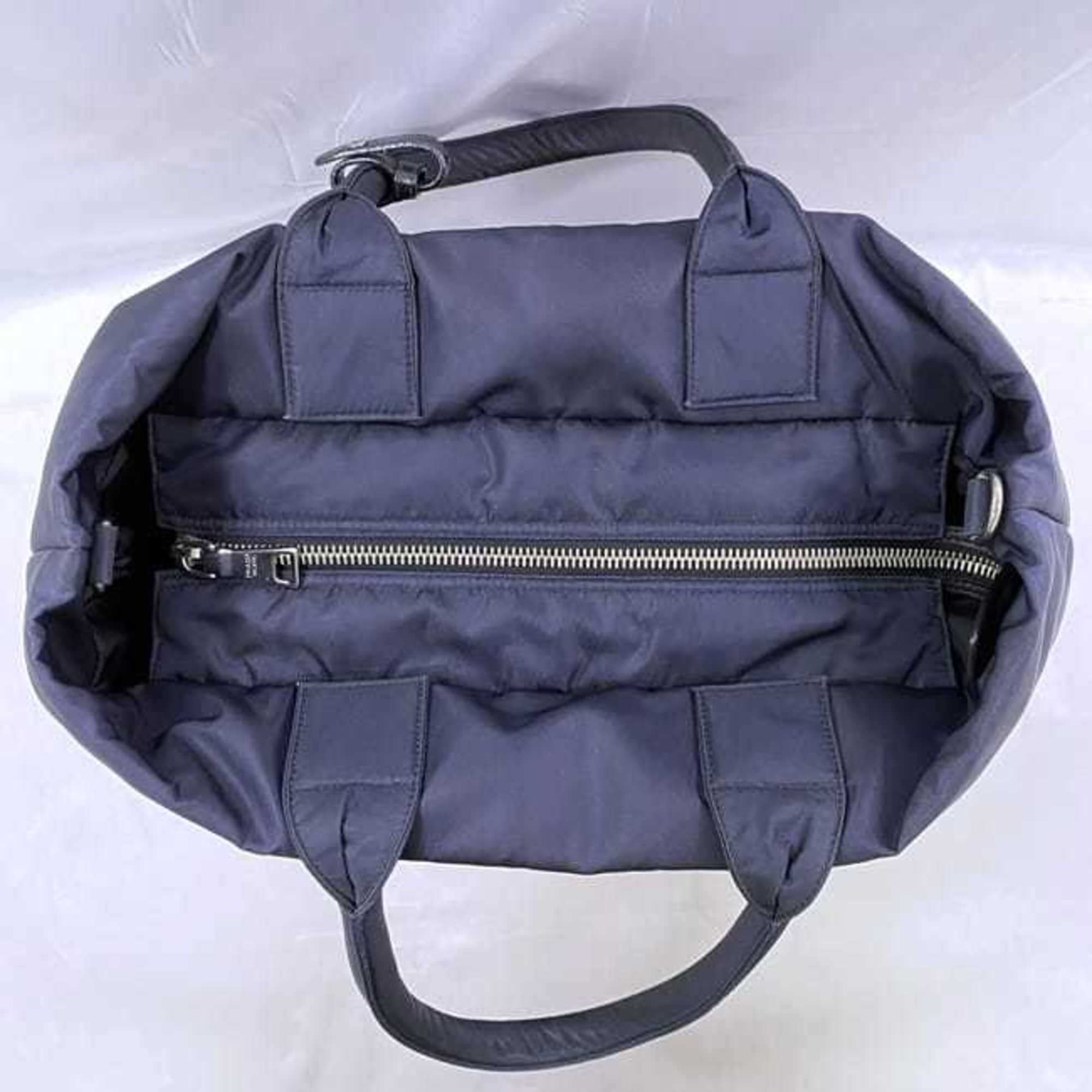 Prada 2-way bag ec-21491 Black Navy NERO BLEU Tessuto Double B4521V Shoulder Nylon Leather PRADA Men's Women's