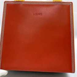 LOEWE handbag f-21571 red yellow bag leather self-standing square postal ladies retro