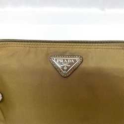 Prada pouch ec-21532 beige brown TABACCO VELA 1N0693 nylon 42 PRADA Vela plate ladies case