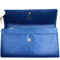 LOUIS VUITTON Louis Vuitton Portefeuille Sarah Long Wallet Epi Leather Blue M63572 Women's Men's