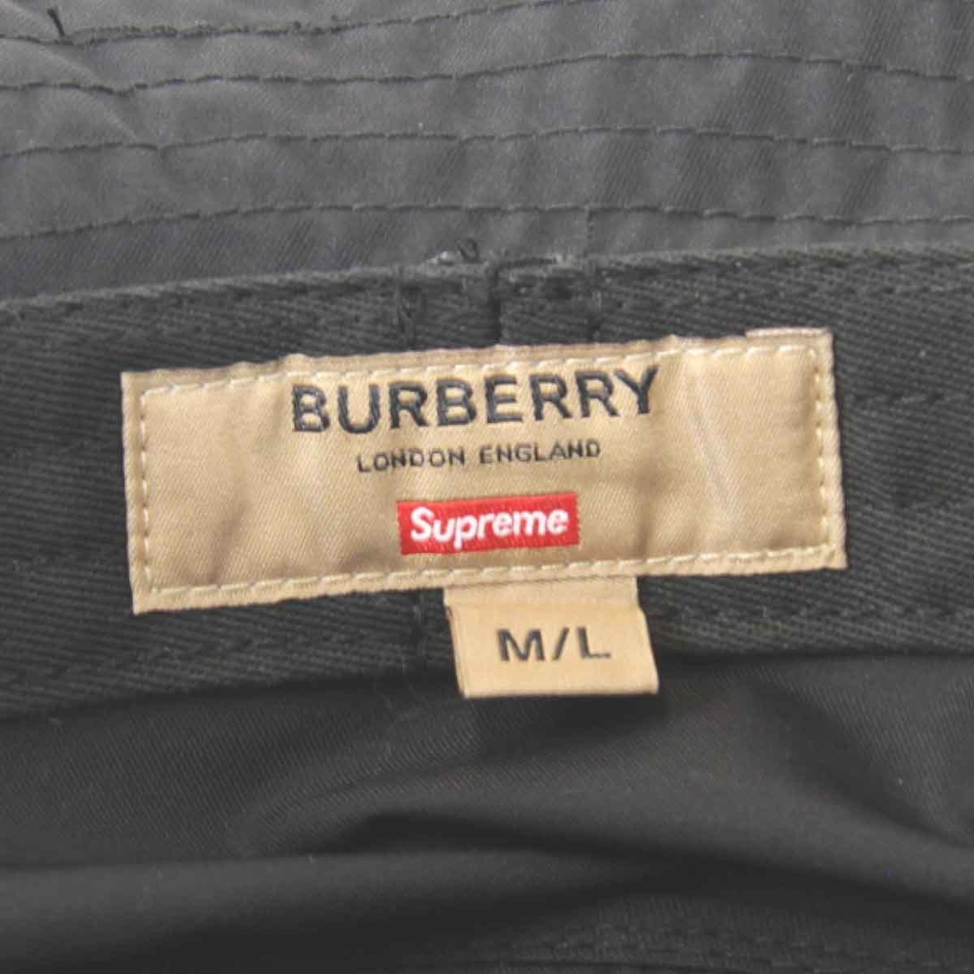 BURBERRY Supreme Bucket Hat M/L Nylon Style Black Women's