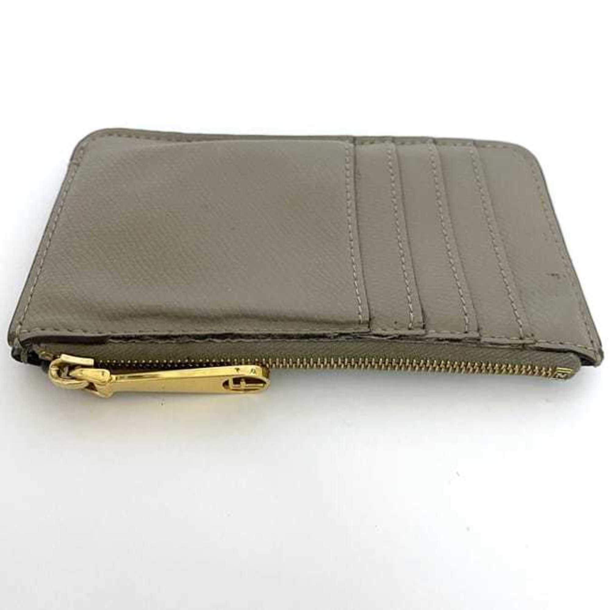 Fendi coin case ec-21600 beige F is 8AP161 A18B 229 8210 purse wallet pouch leather FENDI key ring holder ladies compact