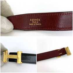 Hermes Belt ec-21509 Black Bordeaux Constance ~75cm Leather Box Calf ○N Stamp HERMES Women's Buckle