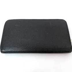 BVLGARI Round Long Wallet ec-21501 Black 20886 Classico Grain Leather