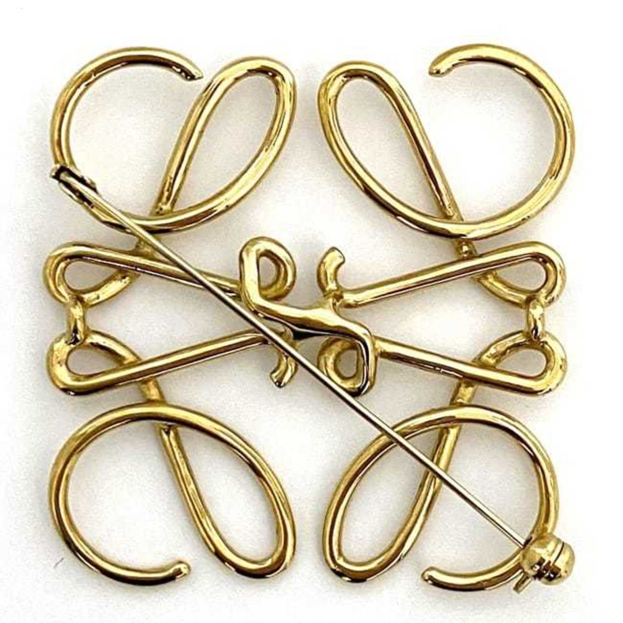 LOEWE Brooch ec-21473 Gold Anagram GP Cloisonne Pin for Women