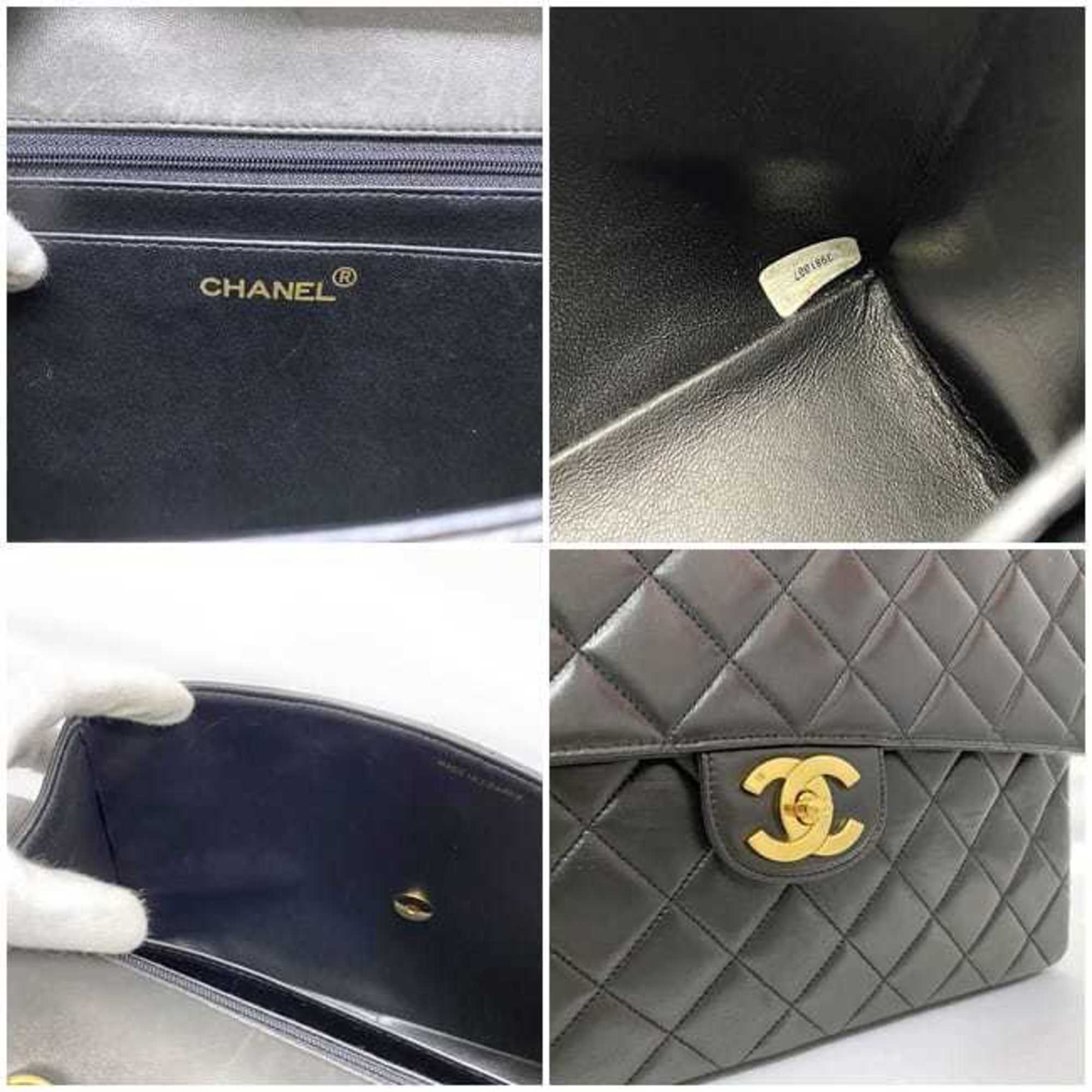 Chanel Shoulder Bag Deca Matelasse f-21614 Black Lambskin Leather 3rd Series CHANEL Coco Mark Chain Flap Turnlock Women's