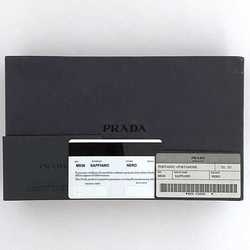 Prada Bi-fold Long Wallet f-21482 Black NERO M836 Saffiano Leather PRADA Vertical Folding Women Men Unisex