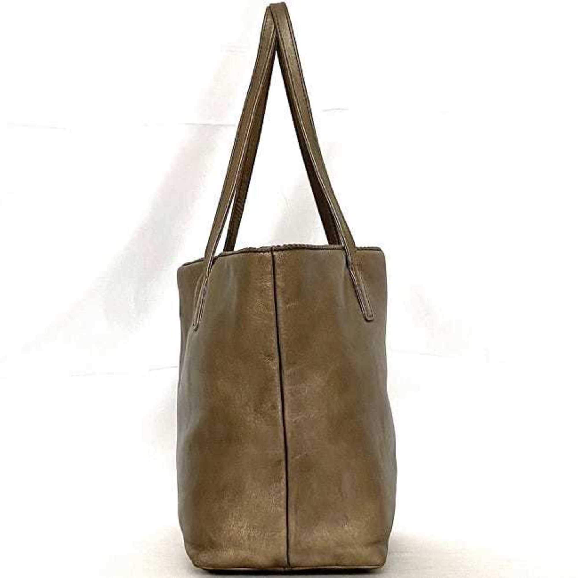 LOEWE Tote Bag ec-21610 Metallic Brown Anagram Nappa Leather Women's