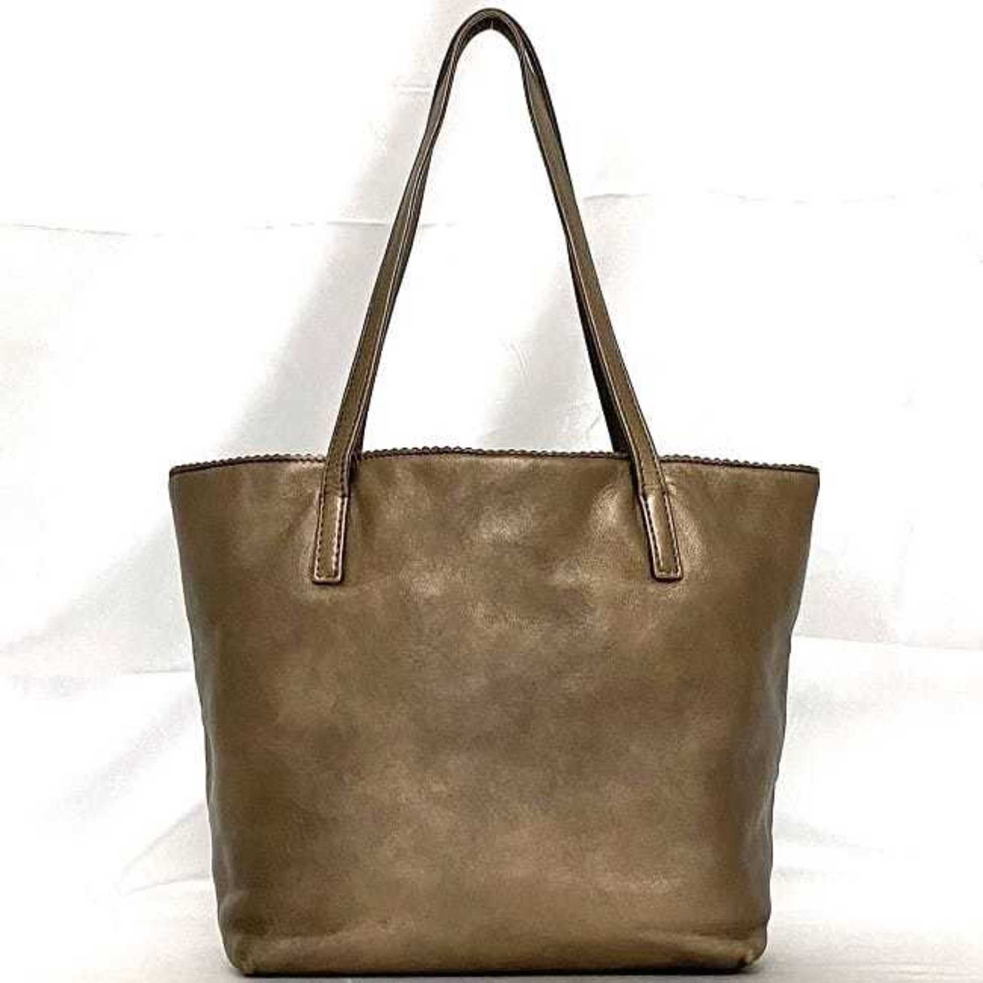 LOEWE Tote Bag ec-21610 Metallic Brown Anagram Nappa Leather Women's