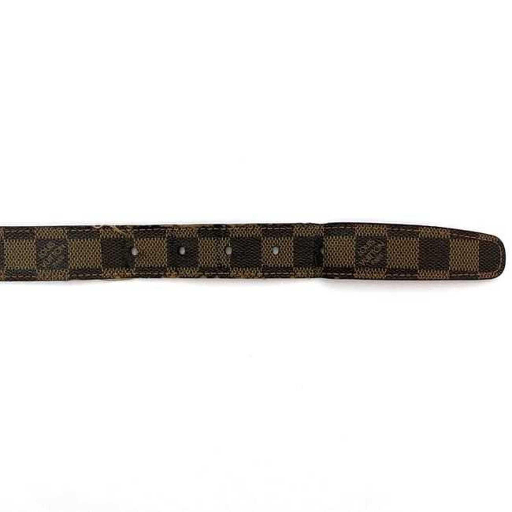 Louis Vuitton Belt Santur Ellipse ec-21507 Brown Damier Ebene M6995 82cm Canvas CT4057 LOUIS VUITTON Women's Gold Buckle Circle