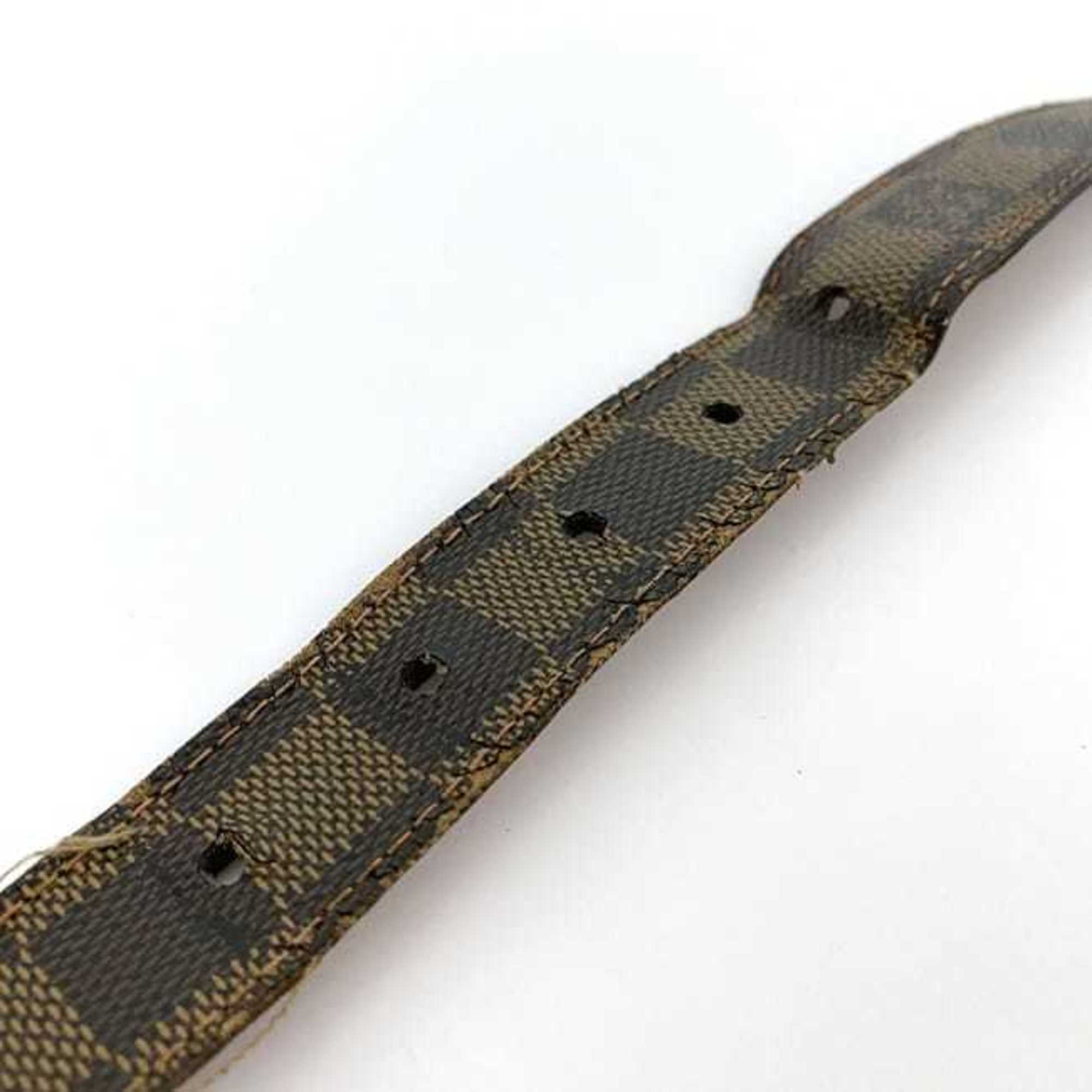 Louis Vuitton Belt Santur Ellipse ec-21507 Brown Damier Ebene M6995 82cm Canvas CT4057 LOUIS VUITTON Women's Gold Buckle Circle