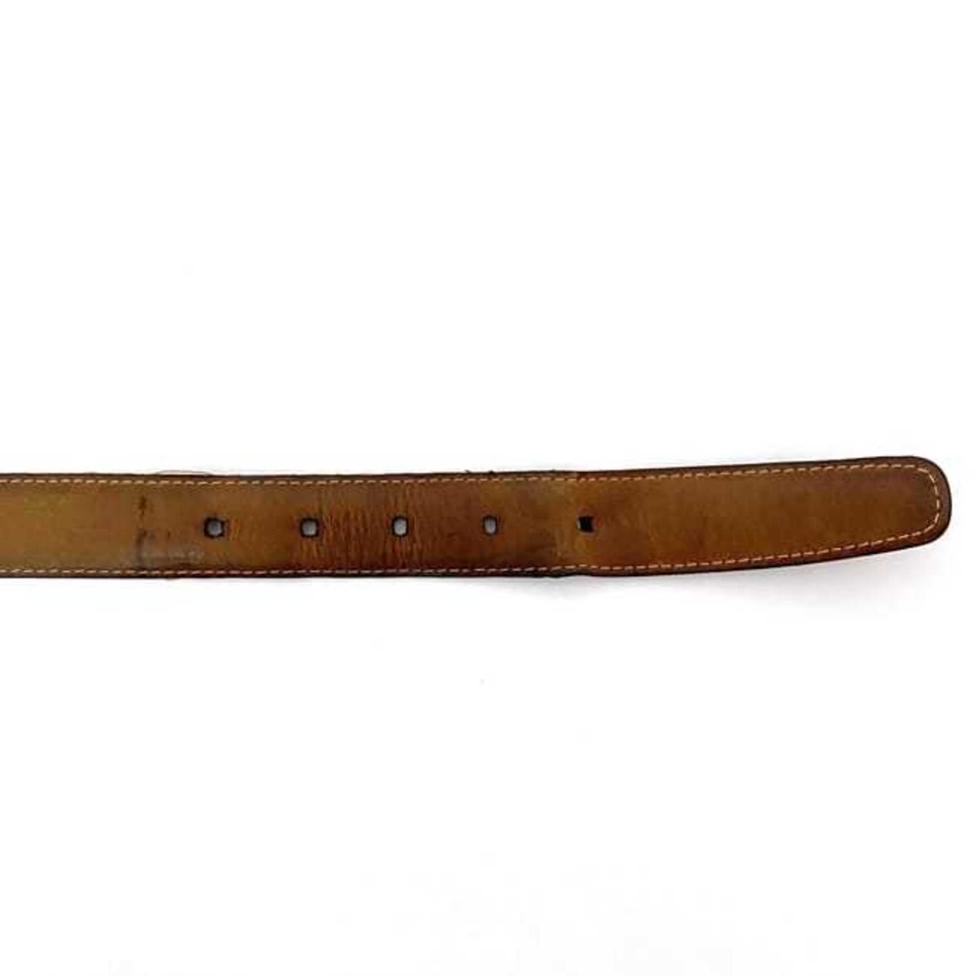 Louis Vuitton Belt Santur Ellipse ec-21507 Brown Damier Ebene M6995 82cm Canvas CT4057 LOUIS VUITTON Women's Gold Buckle Circle