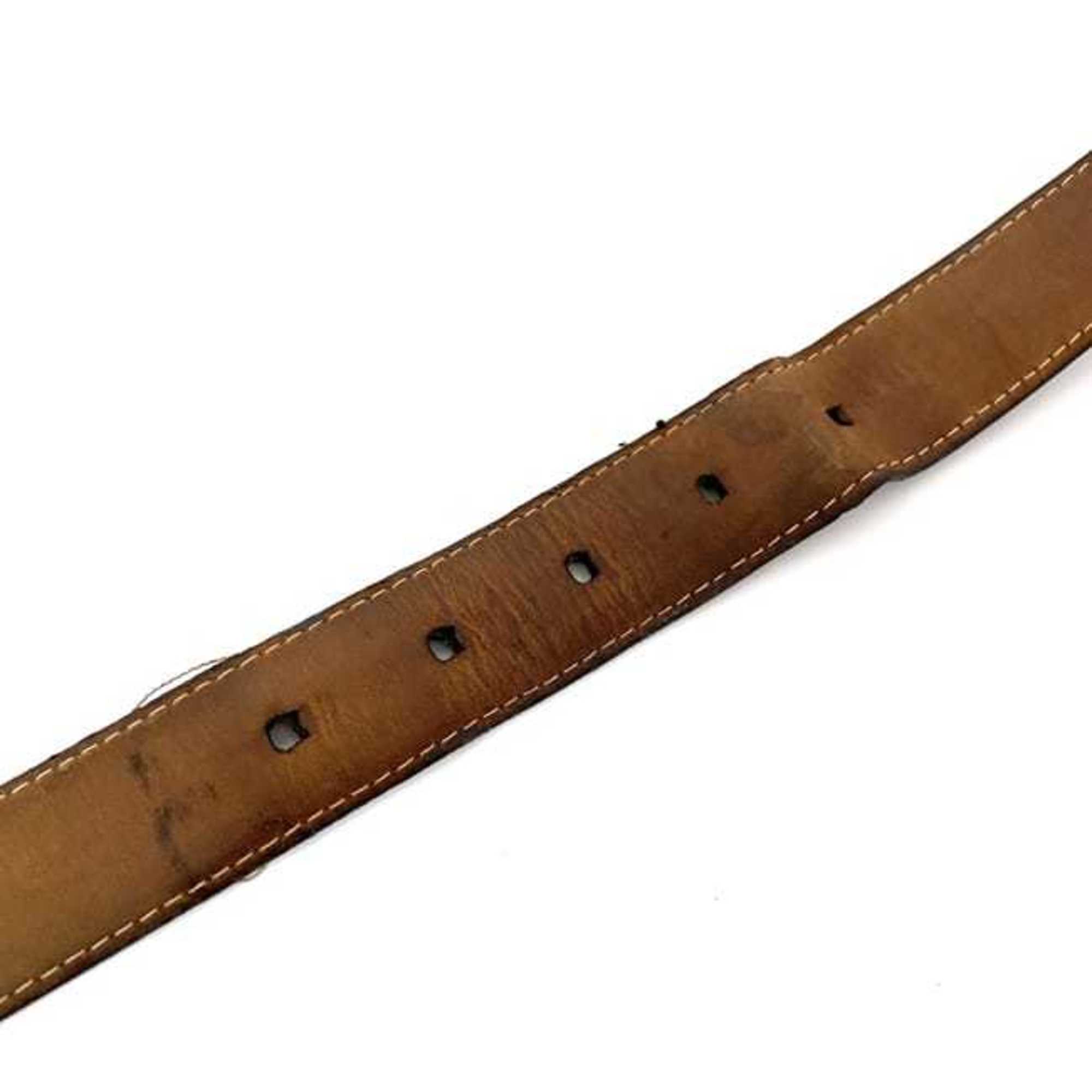 Louis Vuitton Belt Santur Ellipse ec-21507 Brown Damier Ebene M6995 82cm Canvas CT4057 LOUIS VUITTON Women's Gold Buckle Circle