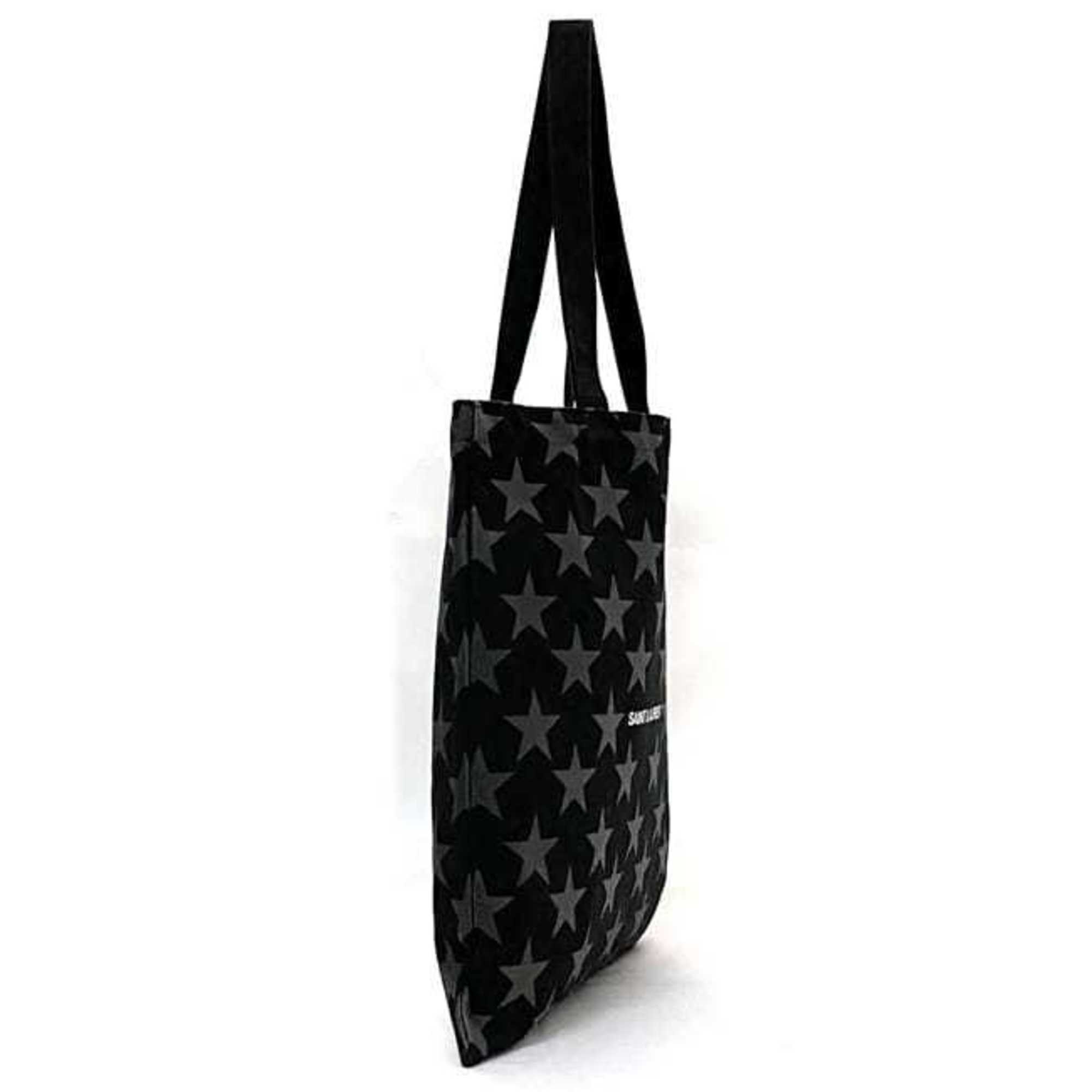 Saint Laurent Tote Bag ec-21485 Black Grey STARS TOTE Star Canvas SAINTO LAURENT PARIS Eco Women's