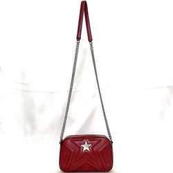 Stella McCartney Chain Shoulder Bag ec-21447 Red 500993 Star Leather STELLA McCARTNEY Stitched Women's