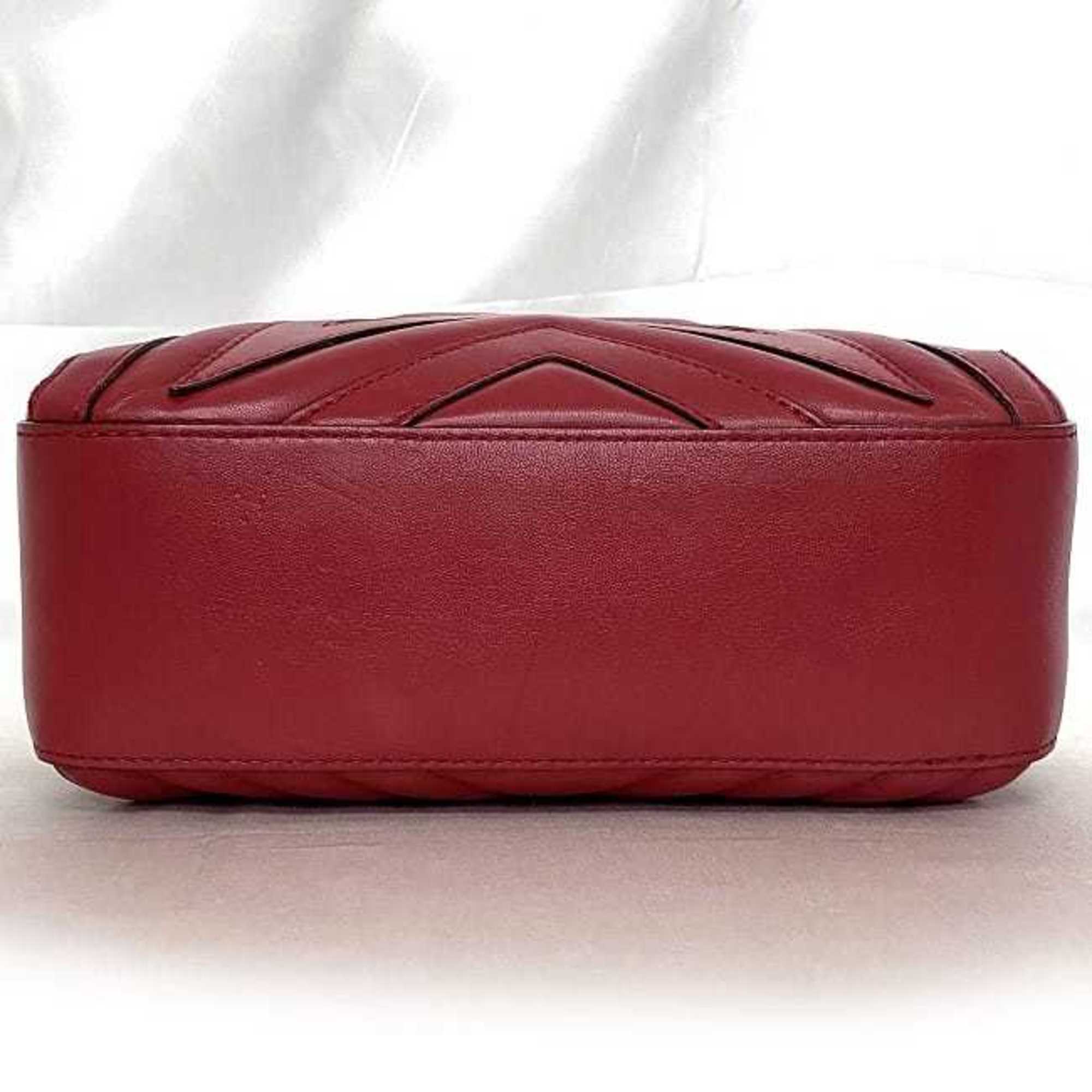 Stella McCartney Chain Shoulder Bag ec-21447 Red 500993 Star Leather STELLA McCARTNEY Stitched Women's