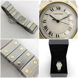 Cartier Watch Octagon f-21567 Silver Gold Ivory 187902 Women's SS K18 Quartz Battery Operated