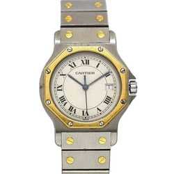 Cartier Watch Octagon f-21567 Silver Gold Ivory 187902 Women's SS K18 Quartz Battery Operated