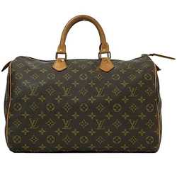 Louis Vuitton Boston Bag Speedy 35 f-21672 Brown Monogram M41524 Handbag Canvas Tanned Leather 832 SA LOUIS VUITTON