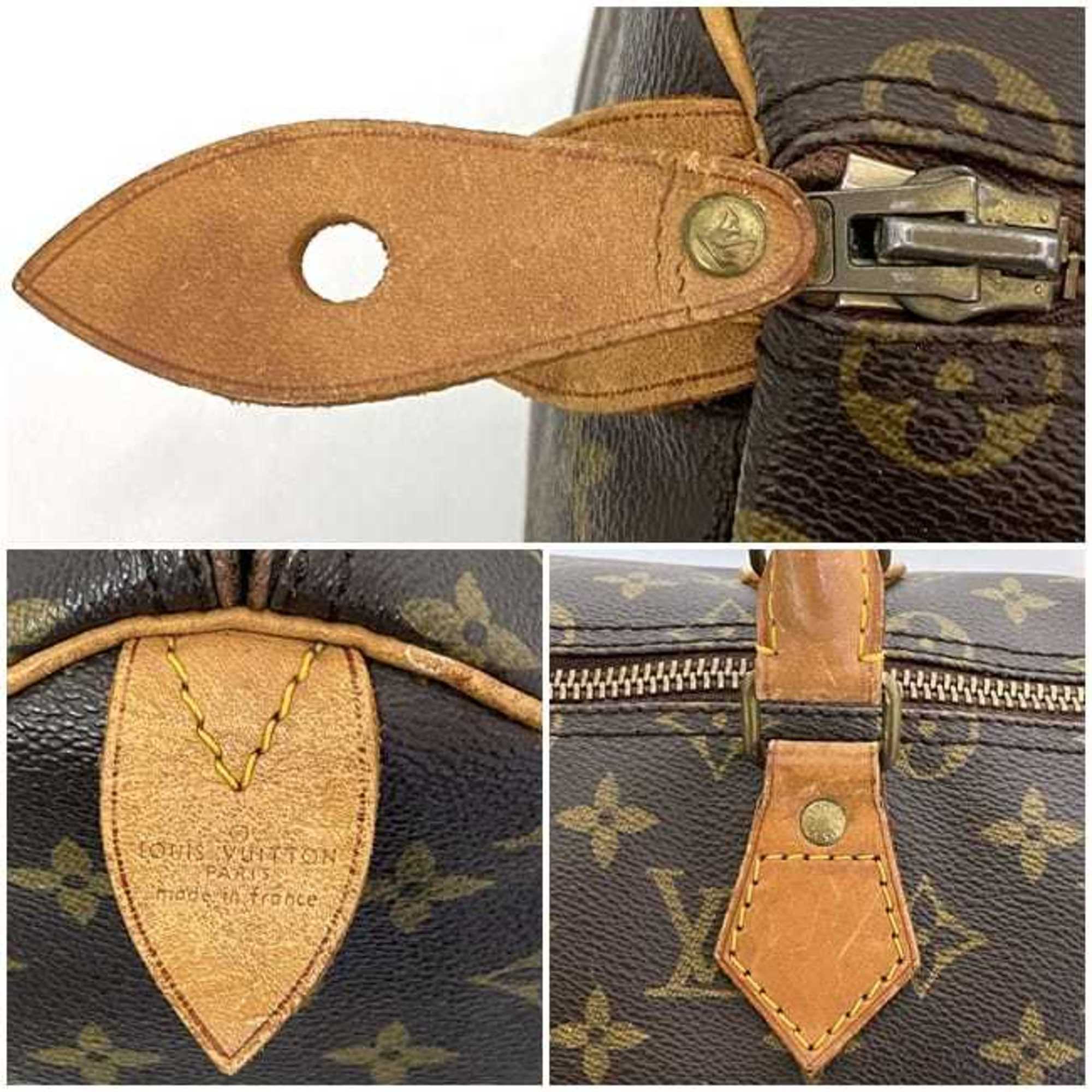 Louis Vuitton Boston Bag Speedy 35 f-21672 Brown Monogram M41524 Handbag Canvas Tanned Leather 832 SA LOUIS VUITTON