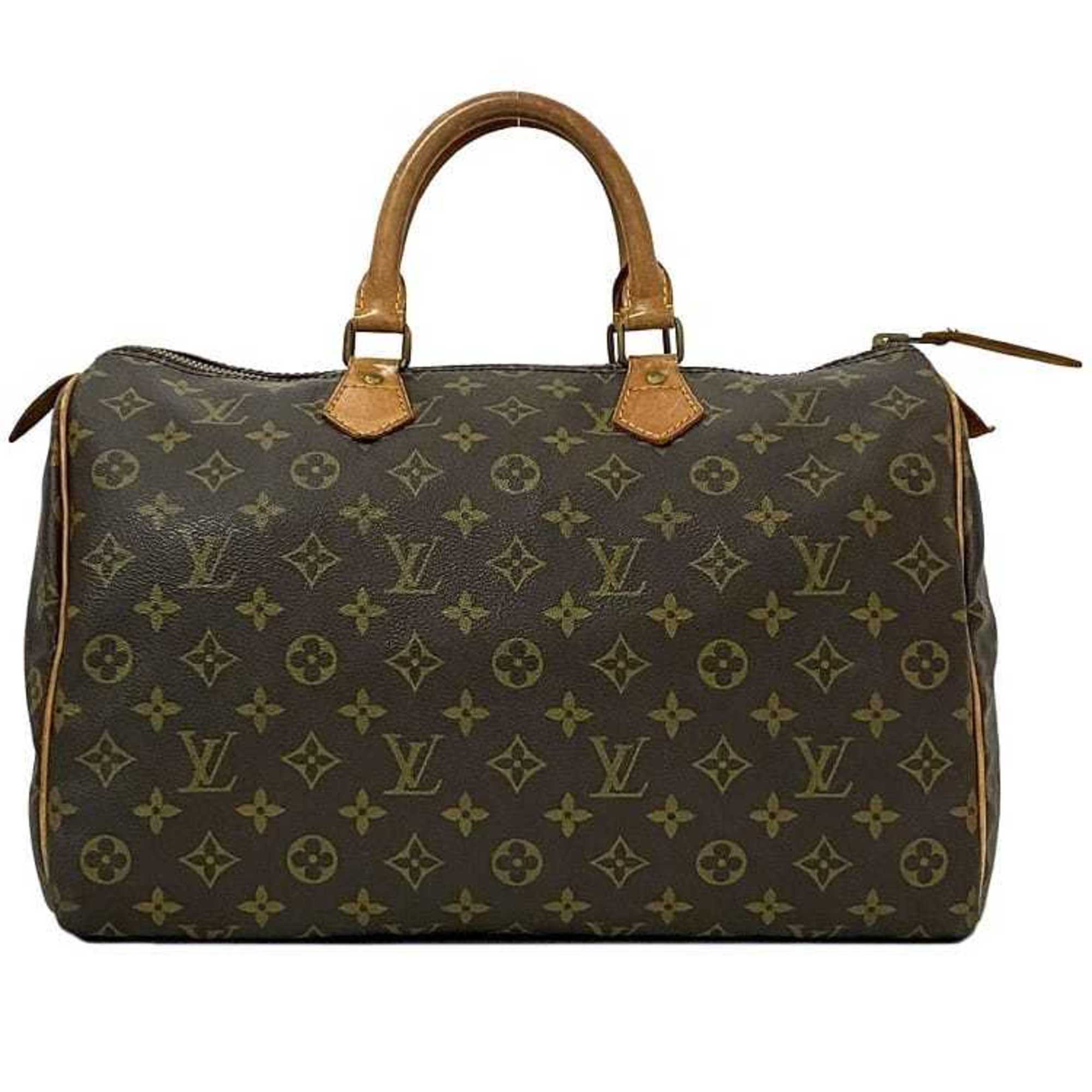 Louis Vuitton Boston Bag Speedy 35 f-21672 Brown Monogram M41524 Handbag Canvas Tanned Leather 832 SA LOUIS VUITTON